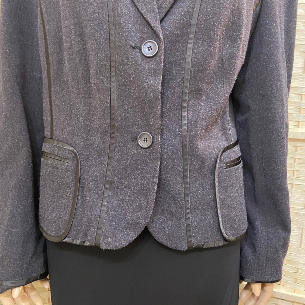 Grace Elements, Gray Blazer With Black Piping - S… - image 4